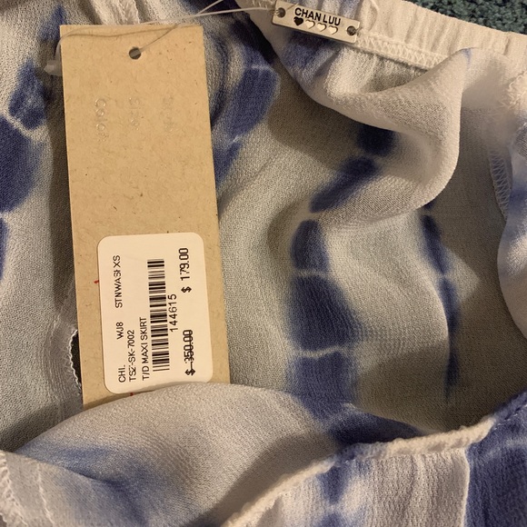 Chan Luu NWT XS Periwinkle Tie Dye Maxi Skirt - Picture 3 of 7